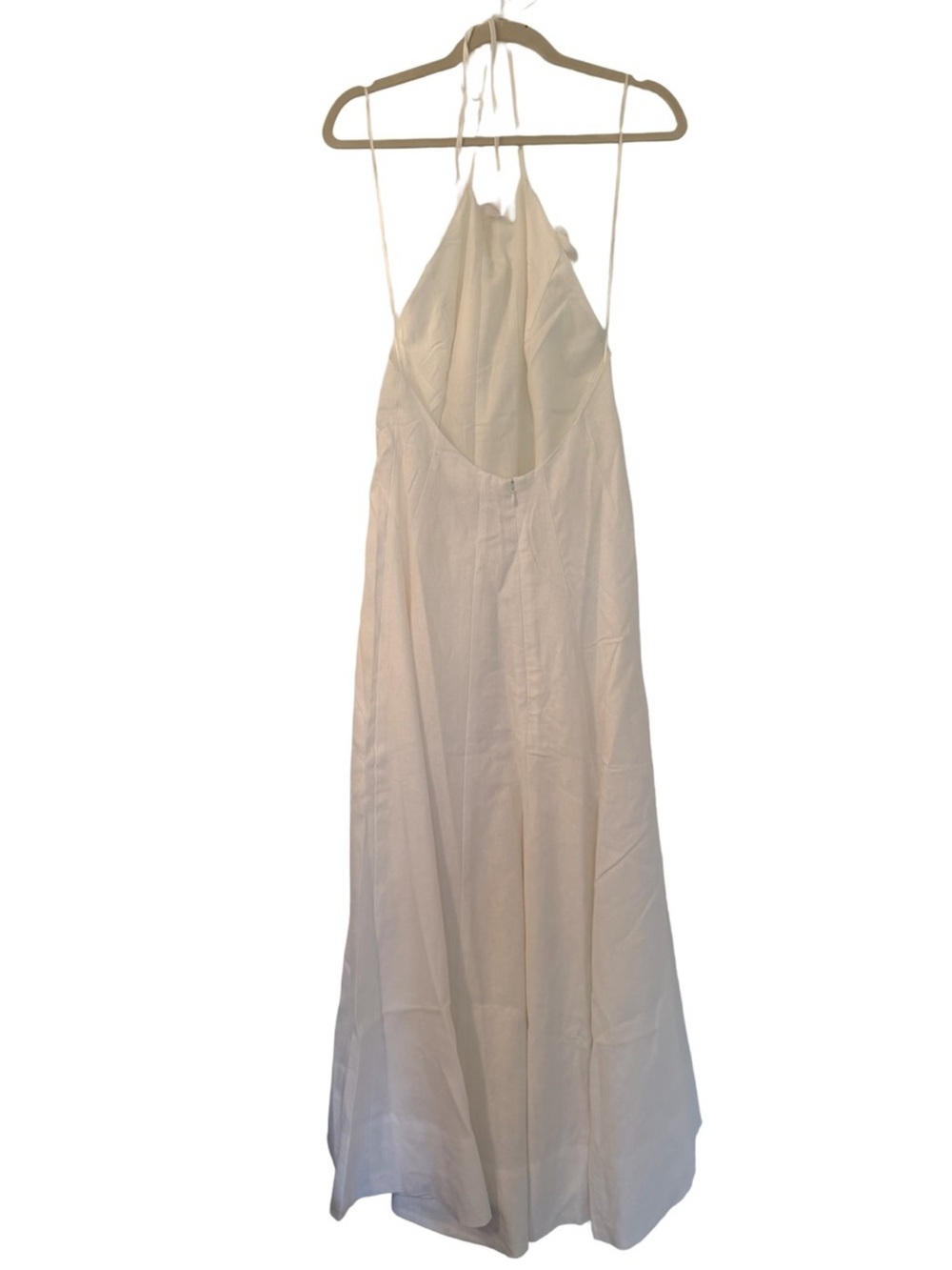 Caroline Constas White Appliqué Halter Linen Maxi Dress NWT - Picture 3 of 9